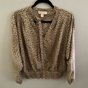 Michael Kors Leopard Print Blouse